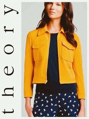 Theory Vika Flap Pocket Jacket ¾ Sleeve Size 6